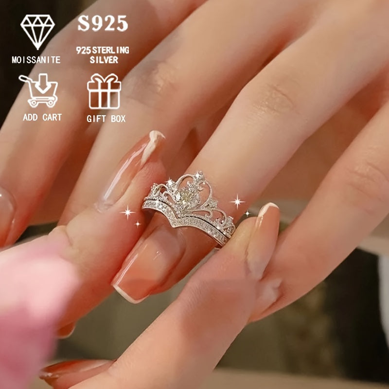 Обручальное и свадебное кольцо из стерлингового серебра с моиссанитом 0,5 карата, для женщин