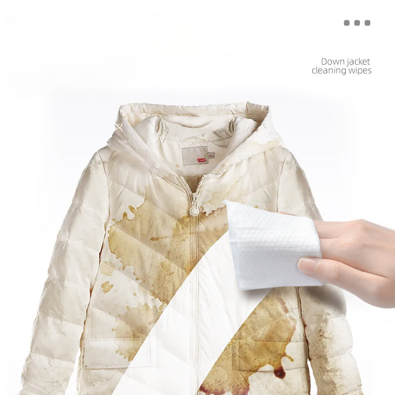 12 Portable Down Jacket Cleaning Wipes No Rinse Stain Remover for Clothes and Fabric