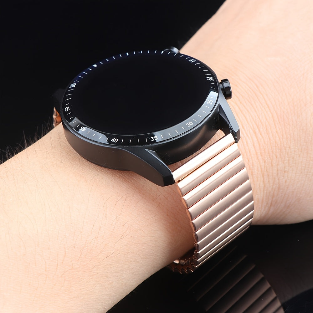 22mm Stainless Steel Elastic Watch Strap for Smartwatches Compatible with Huawei, Xiaomi, Huami
