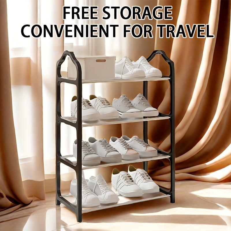 4-Tier Shoe Rack Organizer Dust-Proof Space Saver for Home Dorms