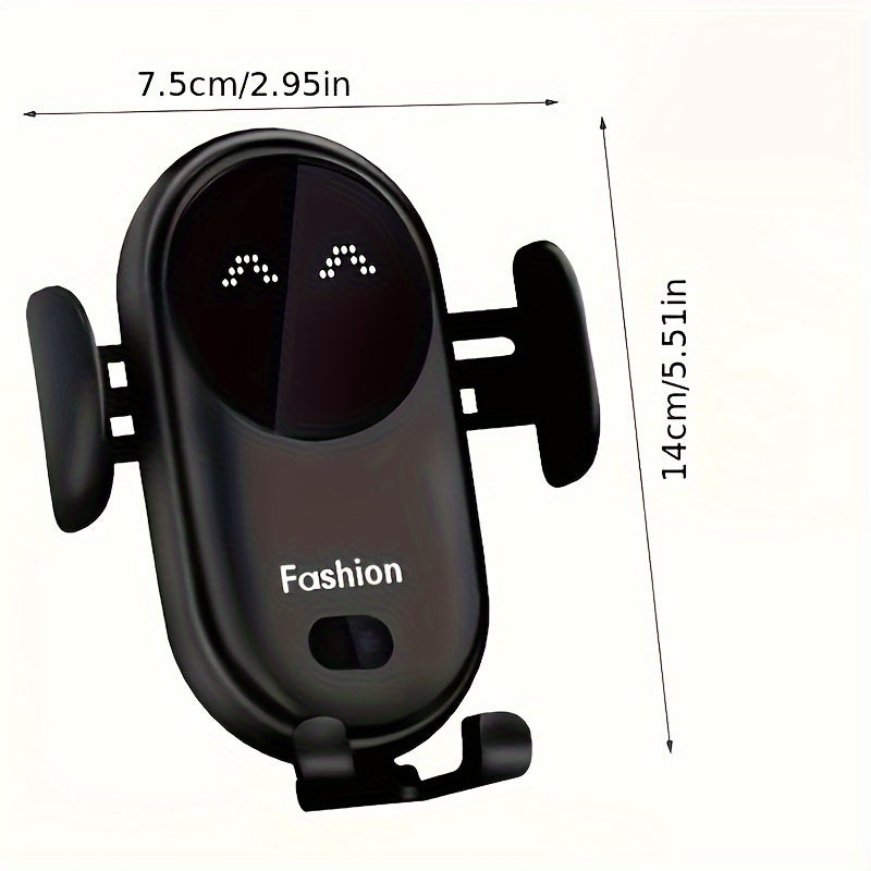 Soporte de teléfono para rejilla de ventilación de coche de silicona con cargador inalámbrico y sensor infrarrojo