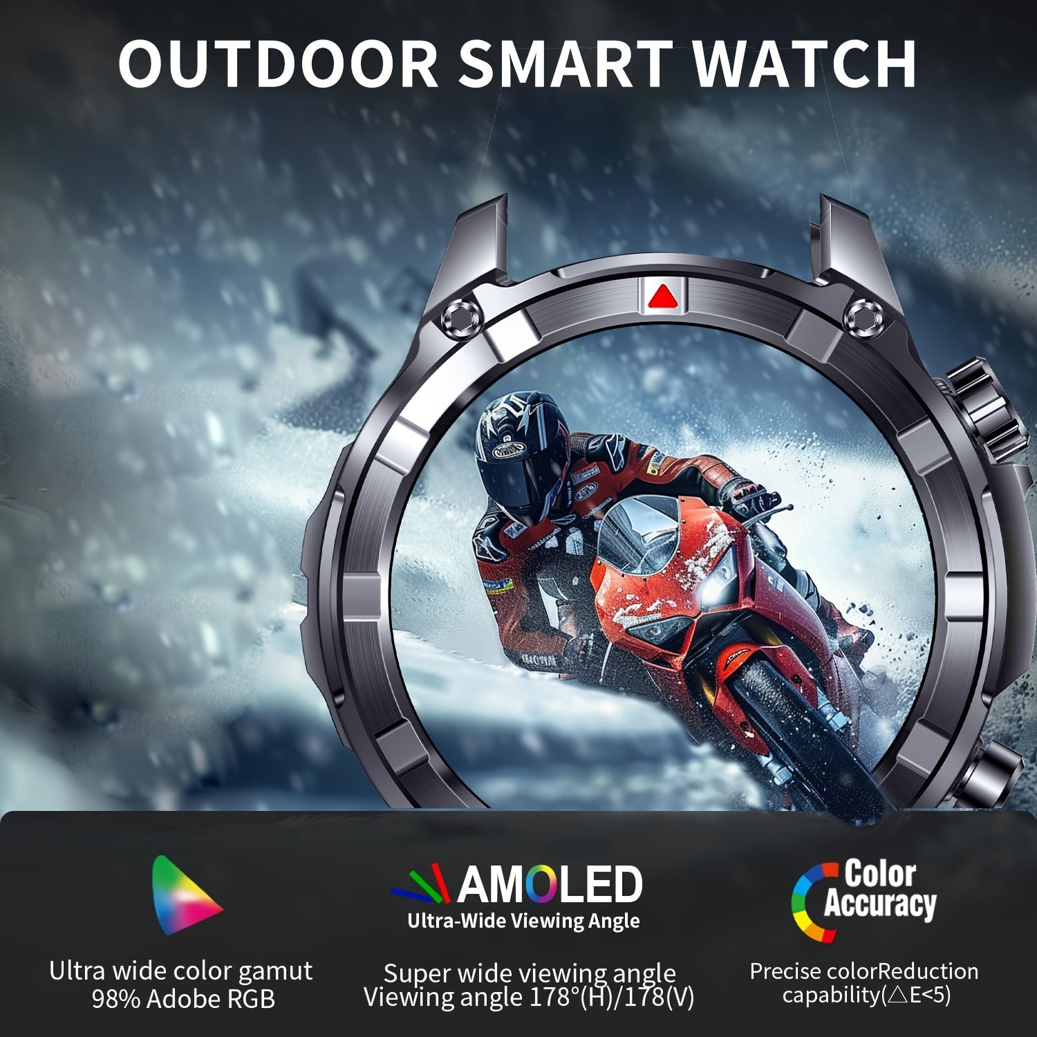 INNOFOVO erkaklar uchun aqlli soati 3.86 sm HD ekran, AI ovozli yordamchi, ob-havo prognozi, uyqu kuzatuvchisi, 100+ sport rejimi, simsiz qo'ng'iroq, zanglamaydigan po'latdan yasalgan tasma va USB zaryadlash imkoniyatlariga ega.