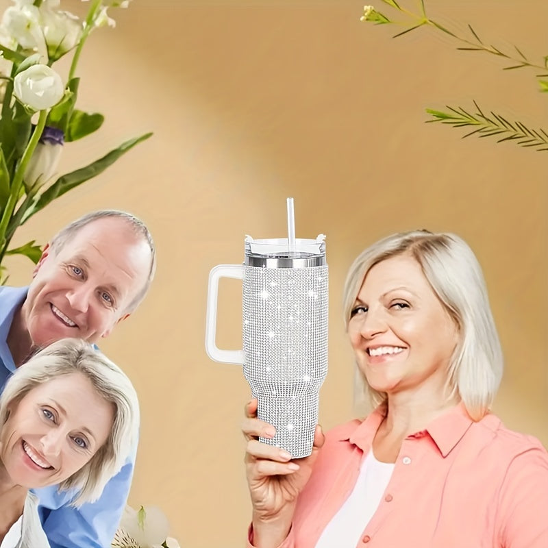 Insulated 40oz Stainless Steel Tumbler with Lid and Straw for Travel and Home