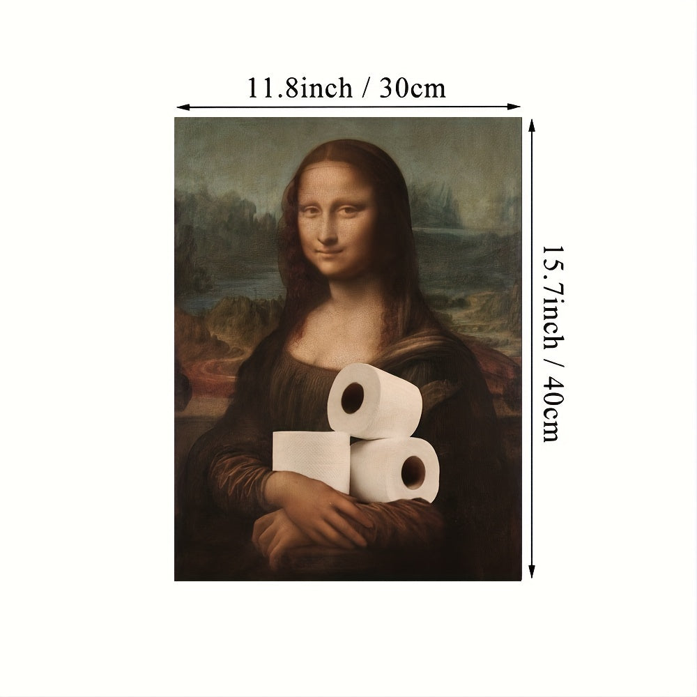 Humorous Bathroom Canvas Wall Art Retro Design 30.48x40.64cm Home Decor