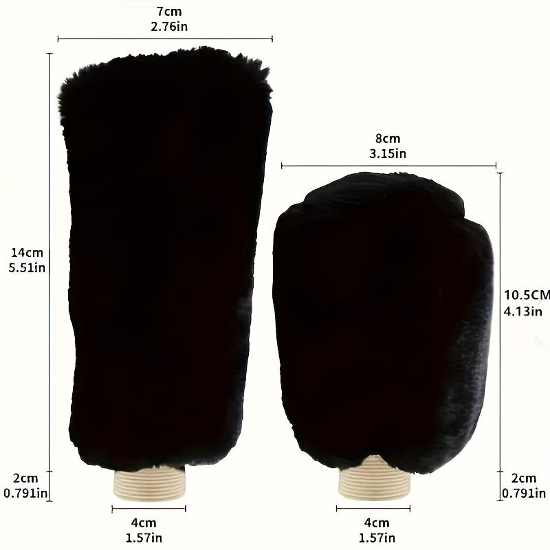 Car Interior Accessories 2Pcs Plush Winter Insulation Gear Shift Covers