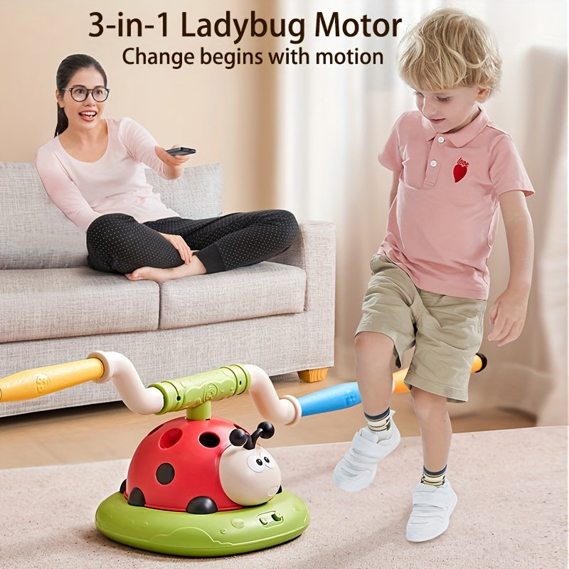 3-in-1 Ladybug Motor Exercise Machine for Children Age 3+ ABS Indoor Outdoor Play