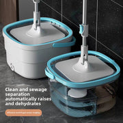Spin Mop and Bucket Set with Water Separation for Easy Floor Cleaning