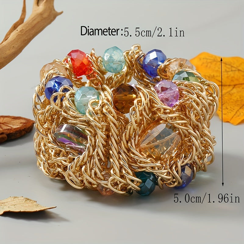 Women’s Boho Bracelet with Artificial Crystals Elegant Bohemian Jewelry for Daily Wear