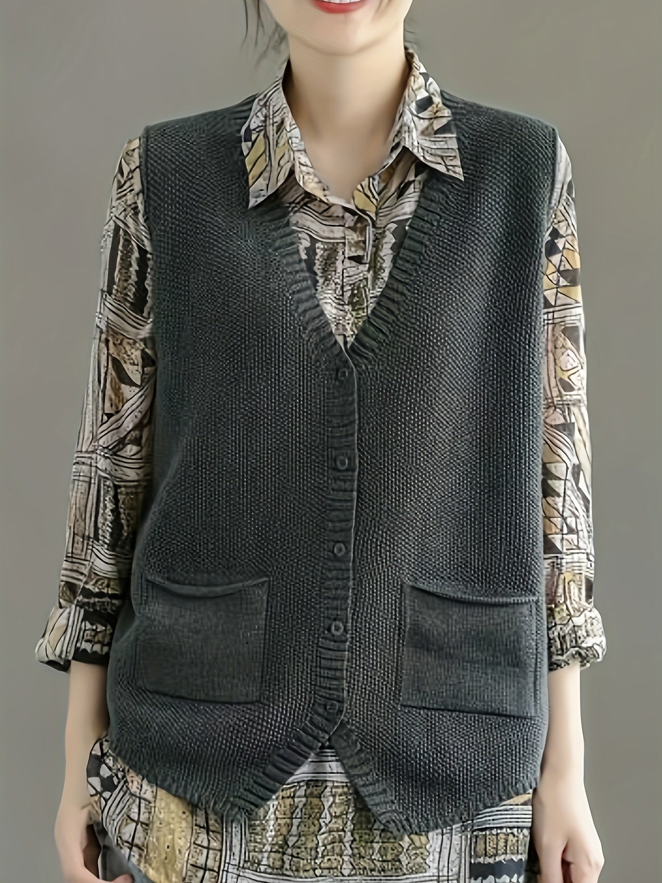 Men's Acrylic Crew Neck Sweater With Zipper Breathable Soft Spring Autumn