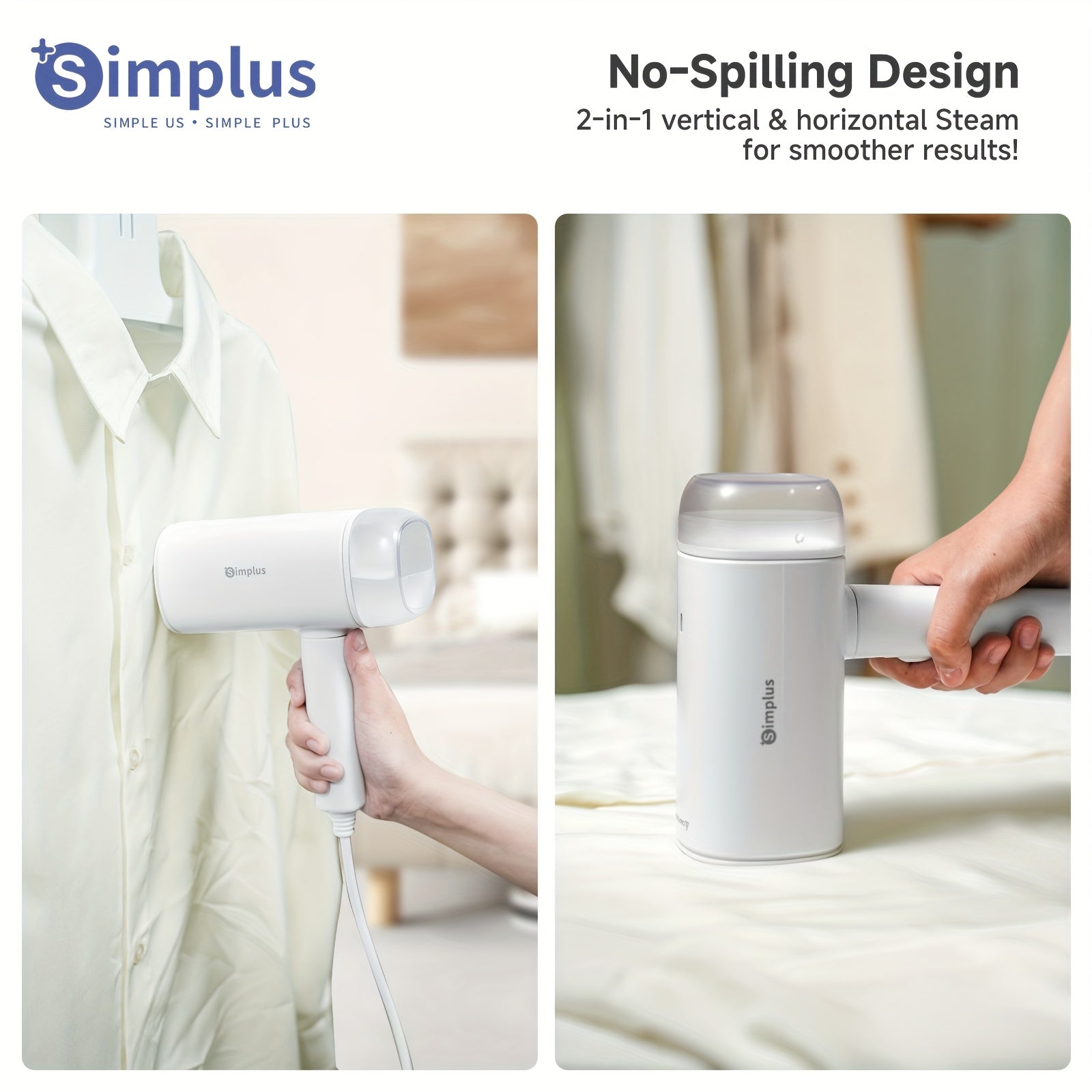 Portable Handheld Iron 120W Stainless Steel Panel Lightweight Travel Iron