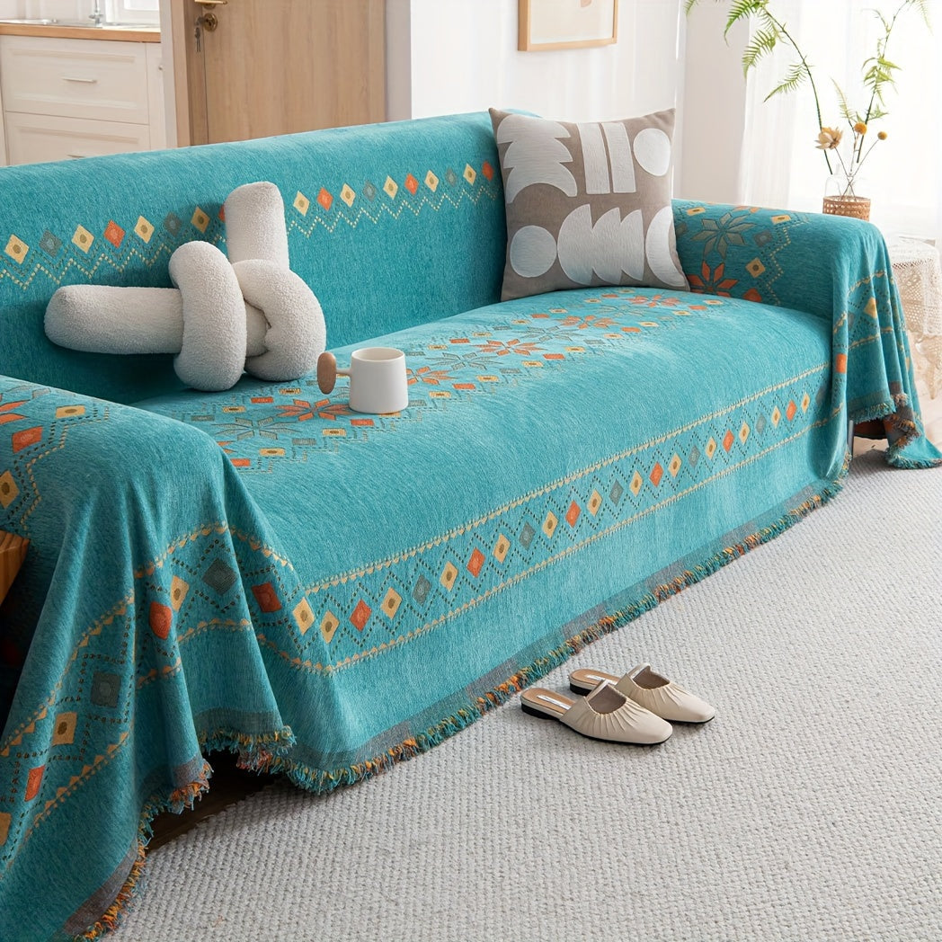 Boho-Style Sofa Cover All Seasons Non-Slip for Living Room Bedroom Office