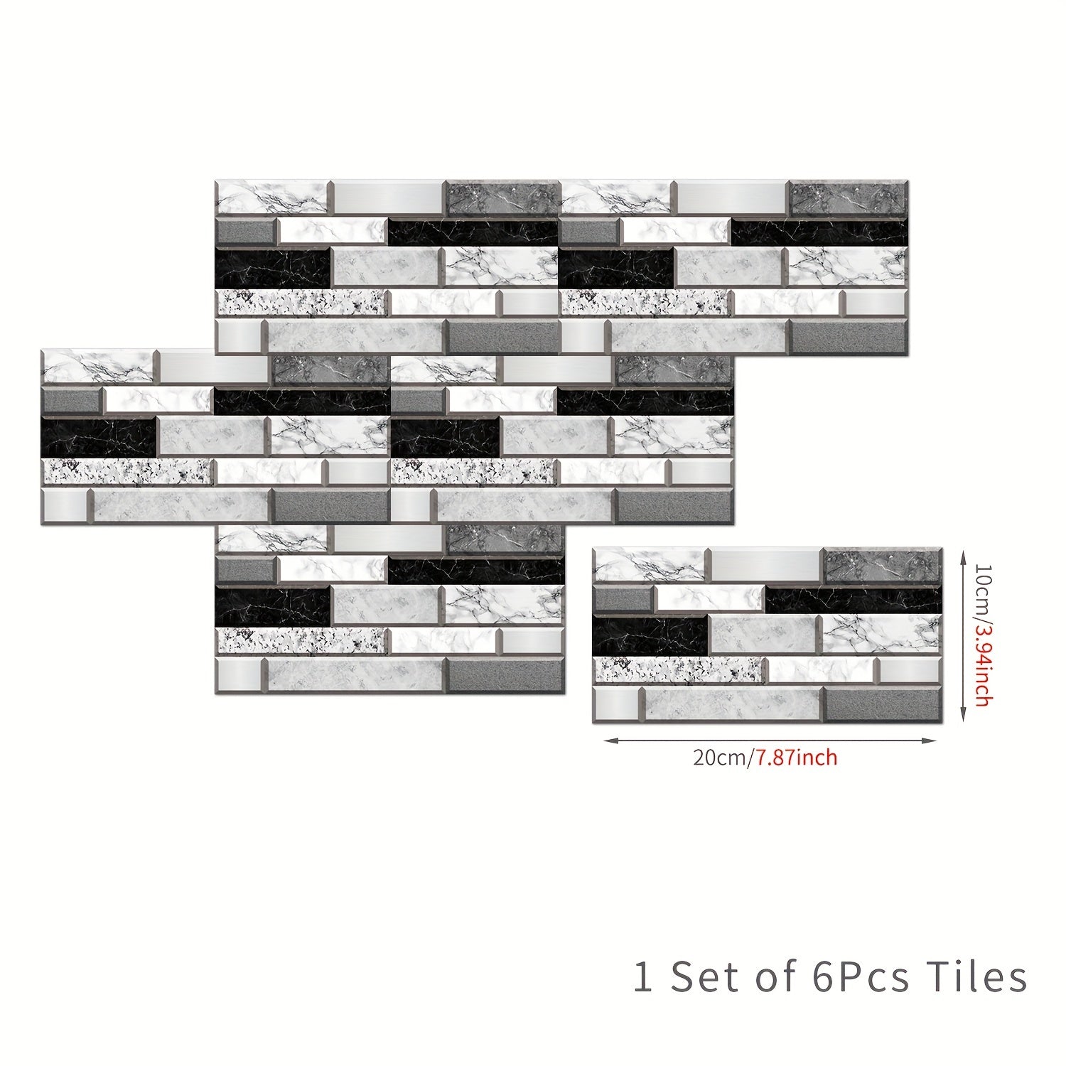 Pegatinas de azulejos autoadhesivas impermeables para pared para baño, cocina, sala de estar, balcón, antideslizantes