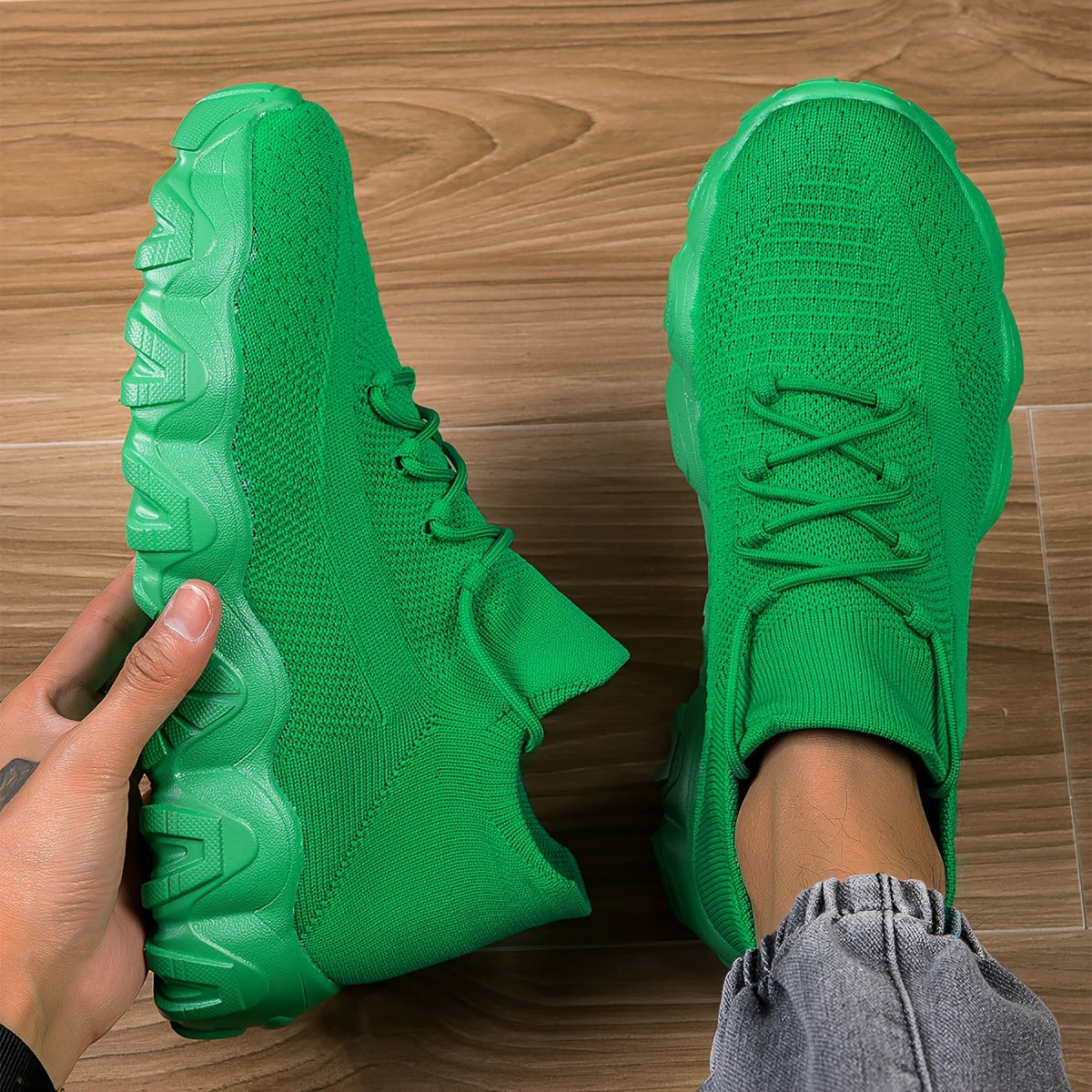 Men's Woven Fabric Sneakers Casual Sport Lace Round Toe Spring