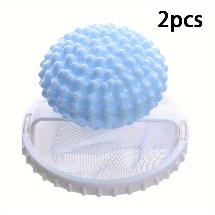 2-In-1 Washing Machine Cleaning Ball with Hair Catcher Durable Plastic Mesh Filter