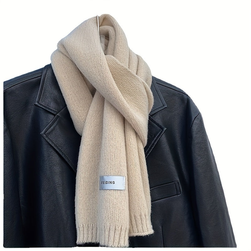 Thick Knit Scarf for Men Winter Warm Wool Gift Accessories