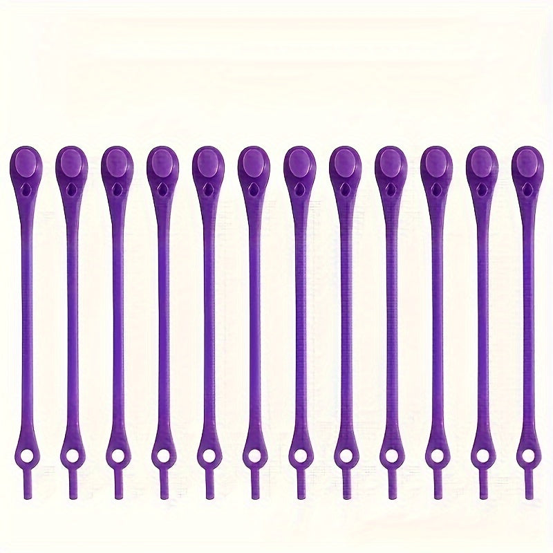 24 Pcs Silicone No-Tie Shoe Laces Elastic Sports Shoe Laces Durable Color