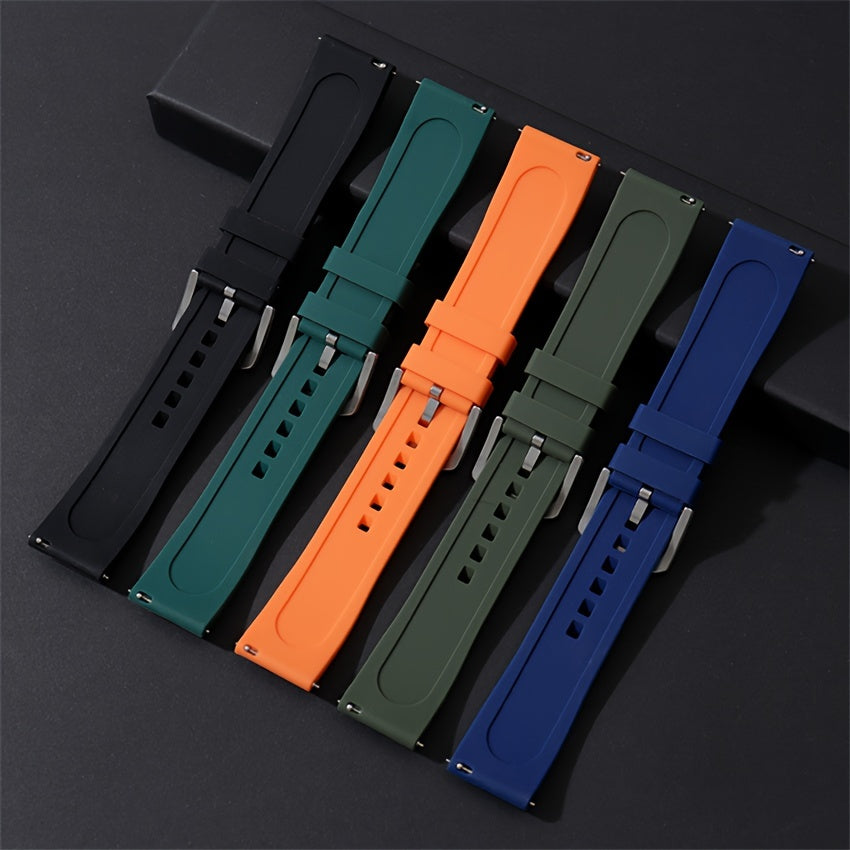 Silicone Rubber Watch Strap 20mm 22mm Quick Release Sports Watch Band in Black Green Orange Blue