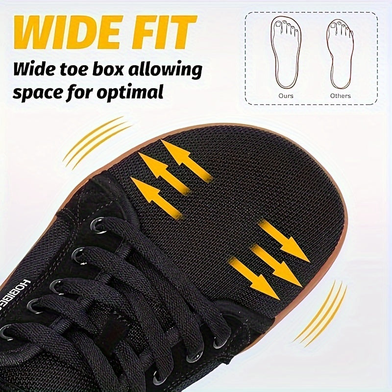 Unisex Wide Toe Trekking Shoes Breathable Mesh Rubber Sole Casual Outdoor Hiking