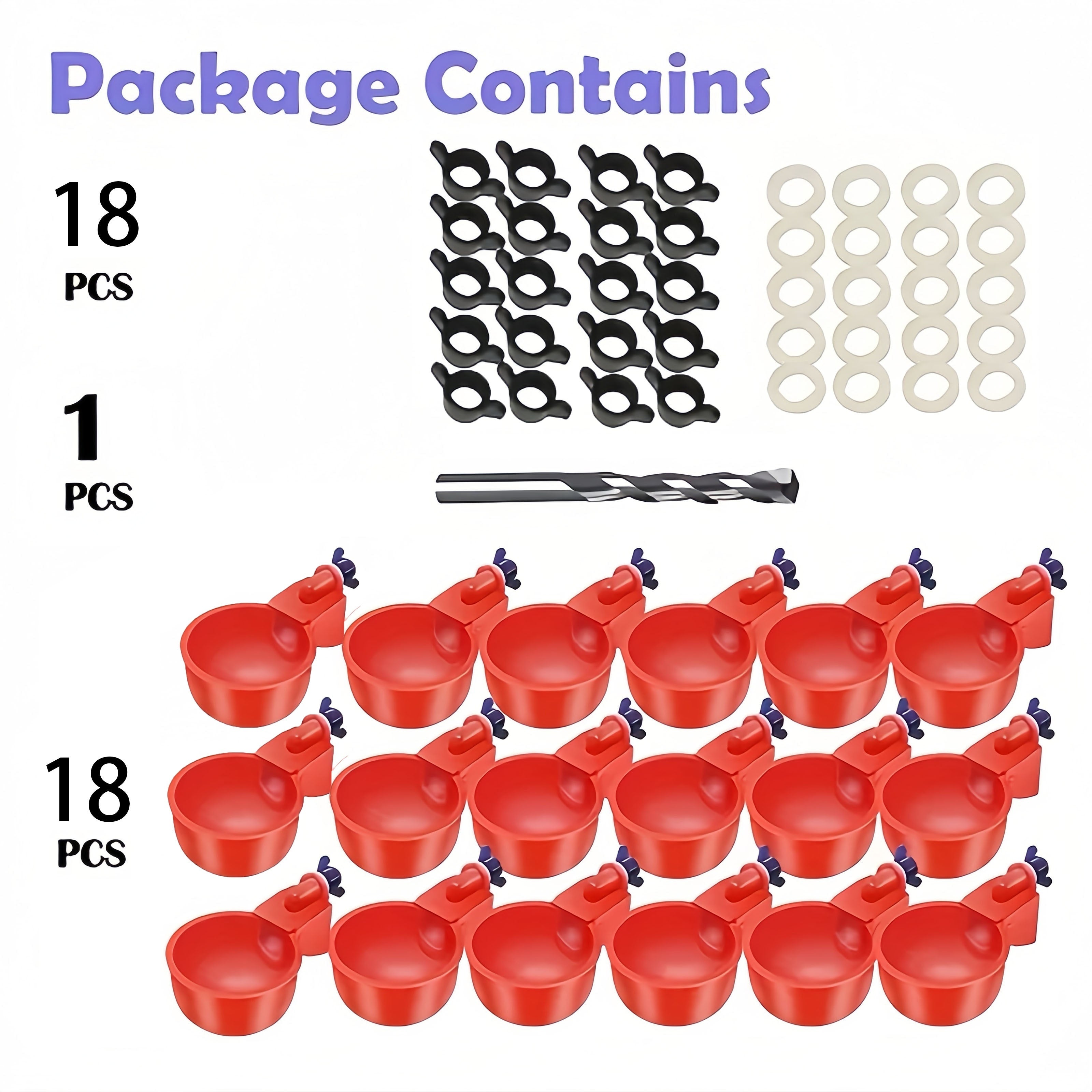 Kichik qushlar uchun qushlar uchun oziq-ovqat beruvchi, PP materialdan tayyorlangan, o'z-o'zini to'xtatadigan suv idishi, elektrsiz