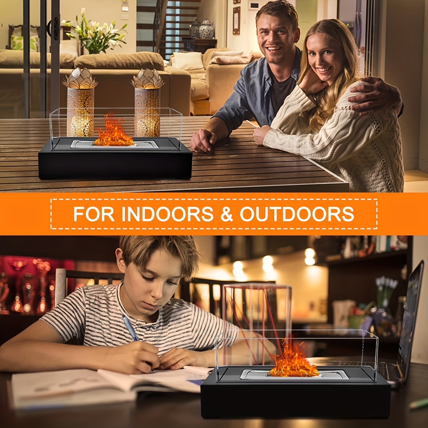 Нержавеющая сталь портативный настольный костровище для использования внутри помещений и на улице