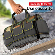 14-Inch Camouflage Waterproof Oxford Tool Bag with Multiple Pockets and Reflective Stripes