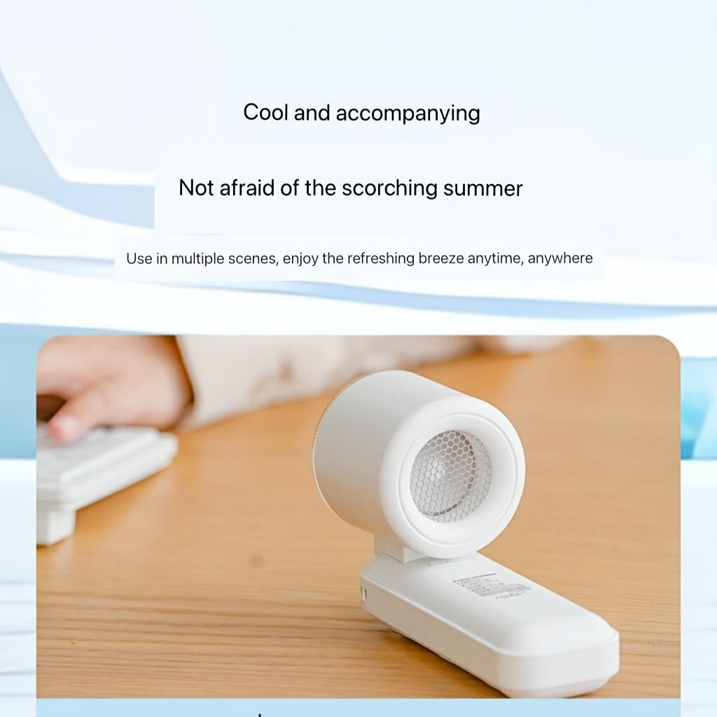 Portable USB Rechargeable Mini Fan with Neck Design, Ice-Cool Technology, Pink or Blue