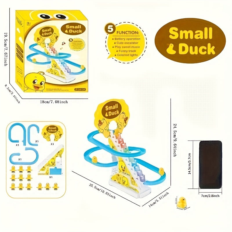 Interactive Electric Toy for Kids Ages 3 Plus with 9 Ducks, Lights, Music, and Slide