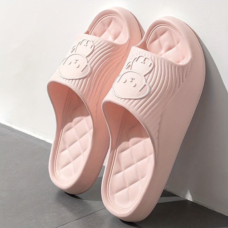 Unisex Dog Pattern Slides Casual Open Toe Indoor Bathroom Slippers