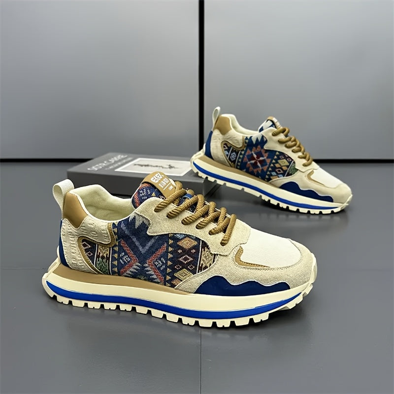 Vibrant Embroidered Sneakers for Men and Women Breathable Fabric Upper Rubber Sole All-Season Casual Sports Shoes