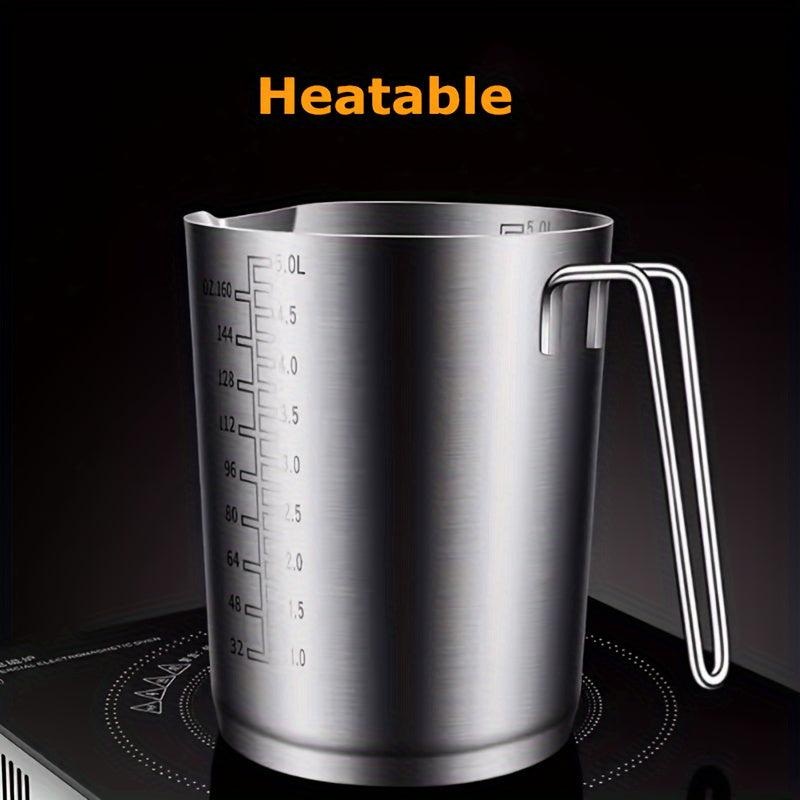Large Capacity 5000ml Stainless Steel Measuring Cup with Scale for Baking and Milk Tea