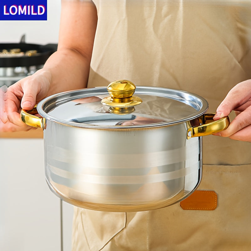 10-Donali zanglamaydigan po'latdan tayyorlangan idishlar to'plami, qozonlar va qopqog'lar bilan oshxona uchun