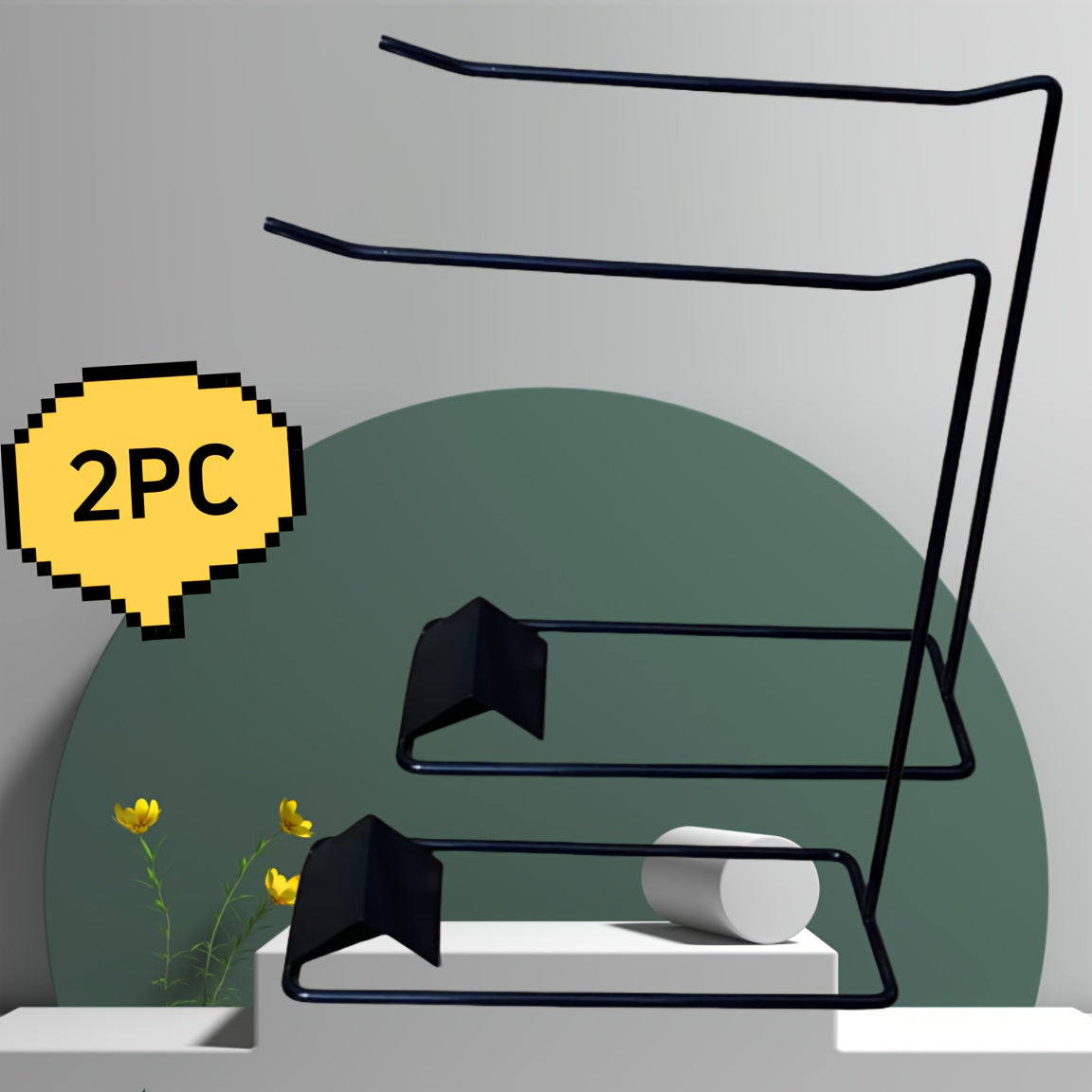 Set of 2 Modern Metal Jewelry Display Stands for Lipsticks, Keychains, and Necklaces