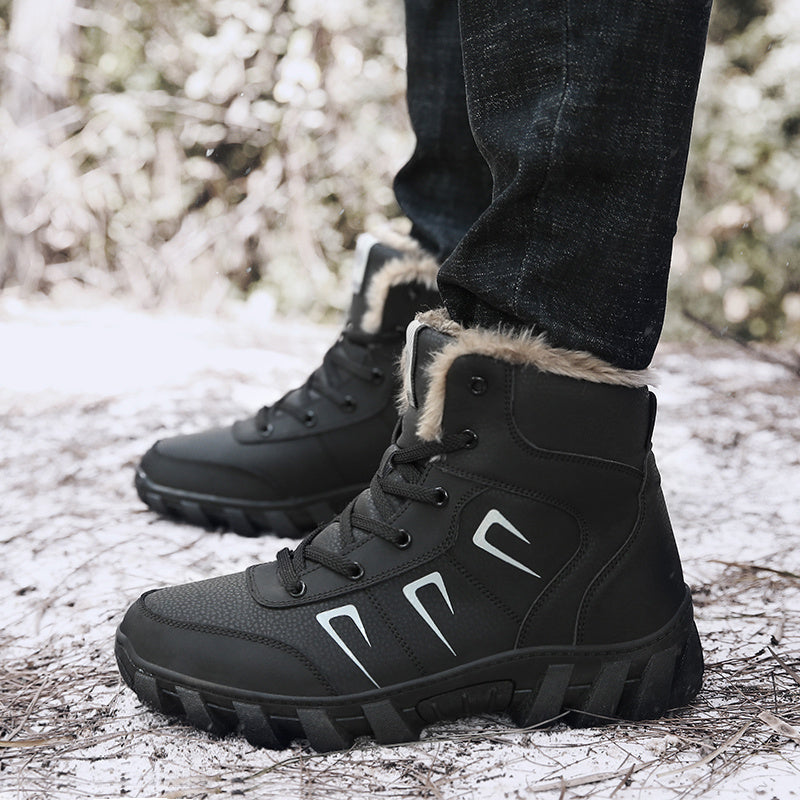 Women’s Black Fleece-Lined Snow Boots All-Season Outdoor Winter Footwear