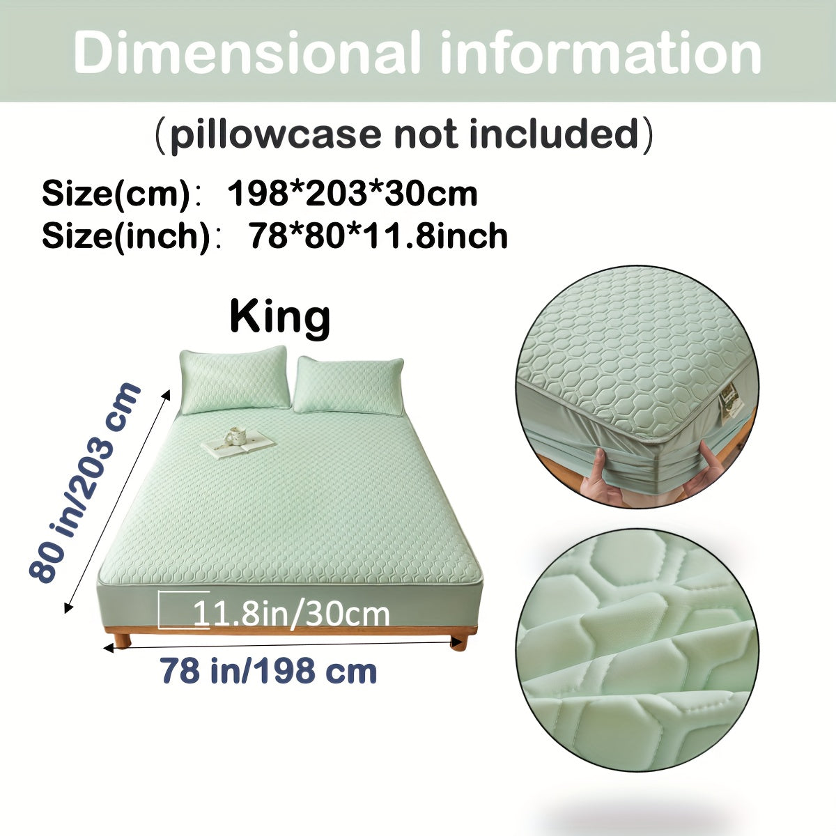 Muz his-tuyg'usi dizayni bilan Lateks Cool Matras Qoplamasi, Bir xil rang, Mashinada yuvish mumkin, Qalin tikilgan ip. Yotoqxonalarga, Talabalar yotoqxonalari, Mehmonxonalar uchun mos. Yostiq qoplamalari kiritilmagan.