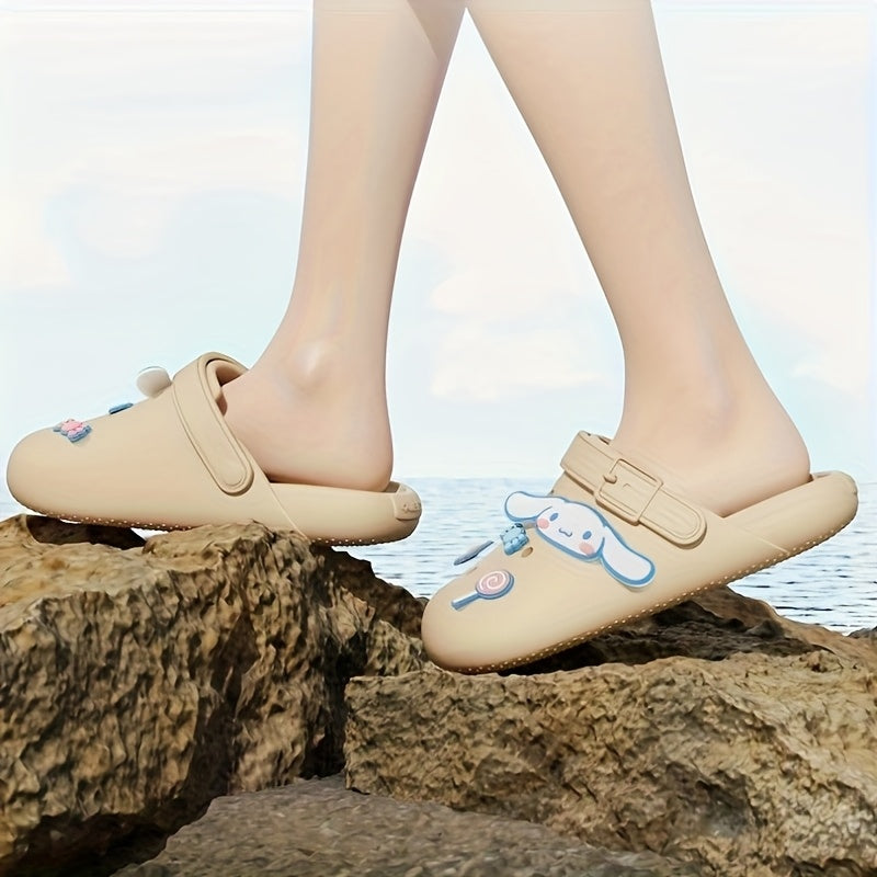 Women's Lightweight EVA Adjustable Sandals Brown Summer Indoor Outdoor Slippers