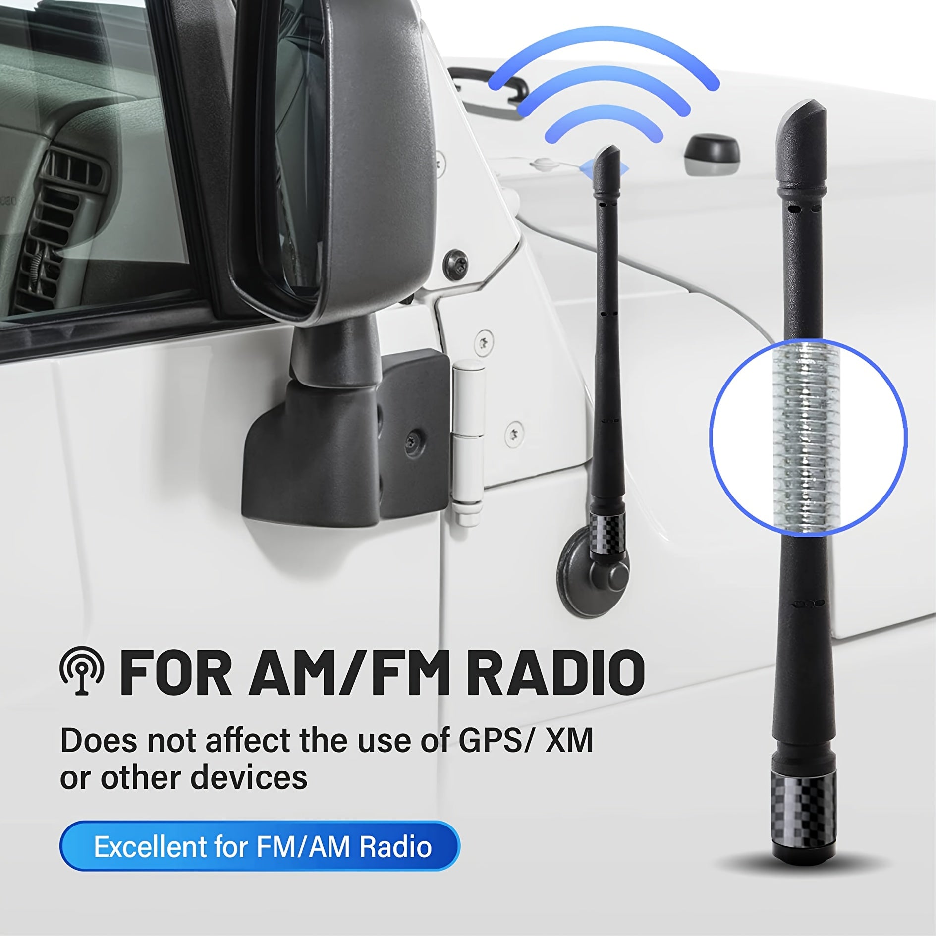Universal Rubber Car Antenna Enhances FM/AM Reception, Flexible Bending