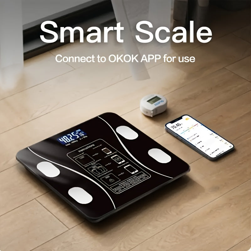 Wireless Smart Bathroom Scale with LCD Display for Accurate Weight Measurement for Home Use and Fitness Tracking