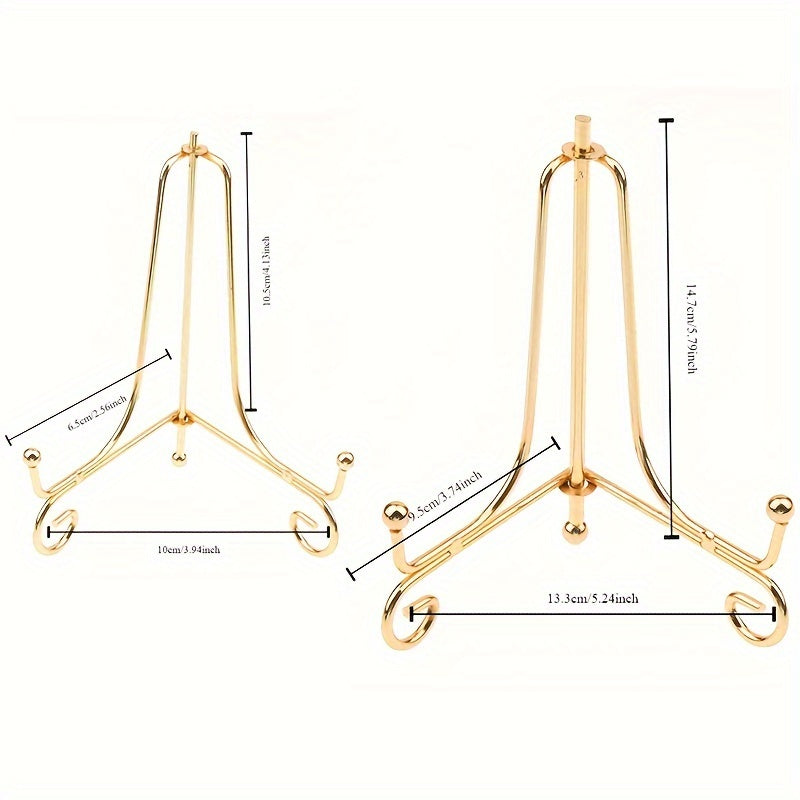 Set of 3 Classic Metal Display Easels for Photos, Plates, and Art
