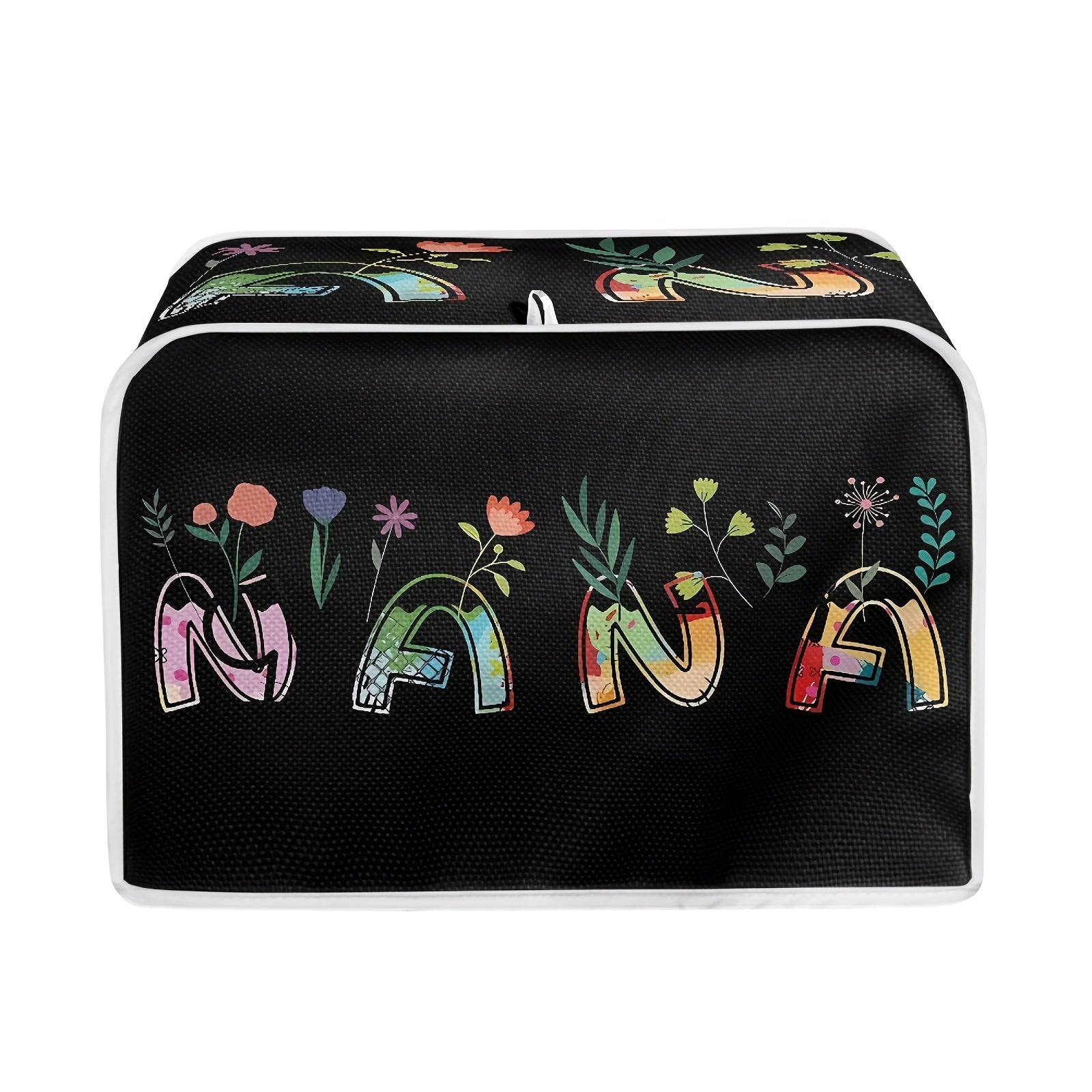 2-Slice Wide Slot Toaster Cover with Letter Print Dustproof and Washable