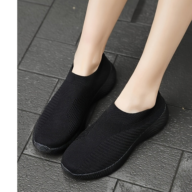 Women's Slip-On Sneakers Breathable Fabric EVA Cushioned Sole All-Season White Teal