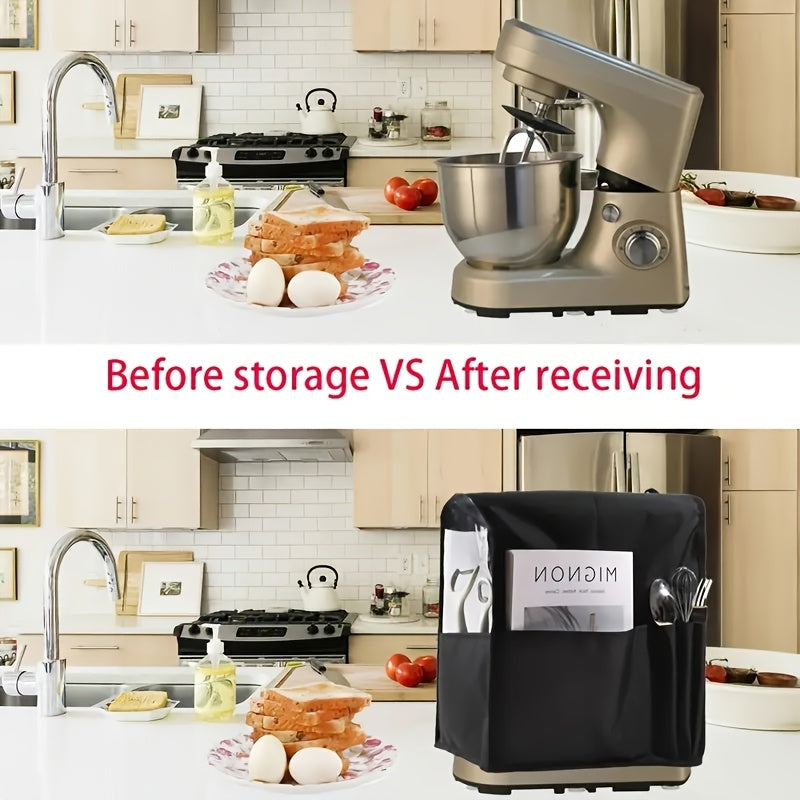 Qora PVC va Oxford mato Blender qopqog'i, suv o'tkazmaydigan chang o'tkazmaydigan, saqlash choʻntagi bilan