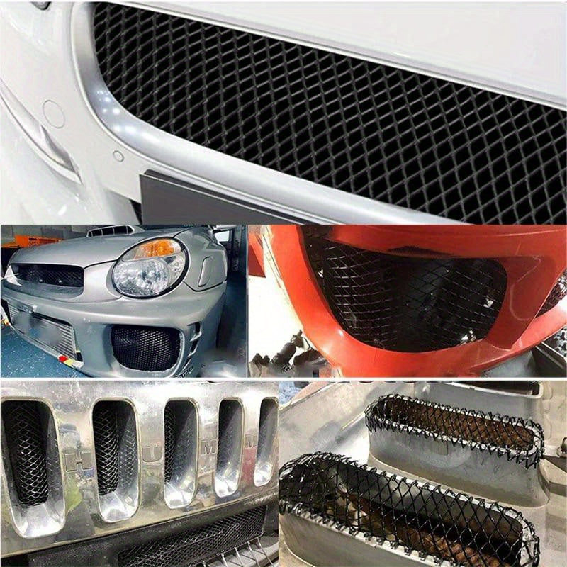 Universal Vehicle Body Modification Tool Diamond Aluminum Front Bumper Mesh Red Blue