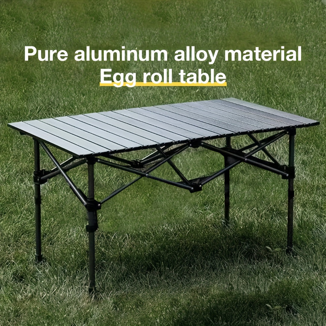 Foldable Outdoor Camping Table Durable Golden Material Roll-Up Design