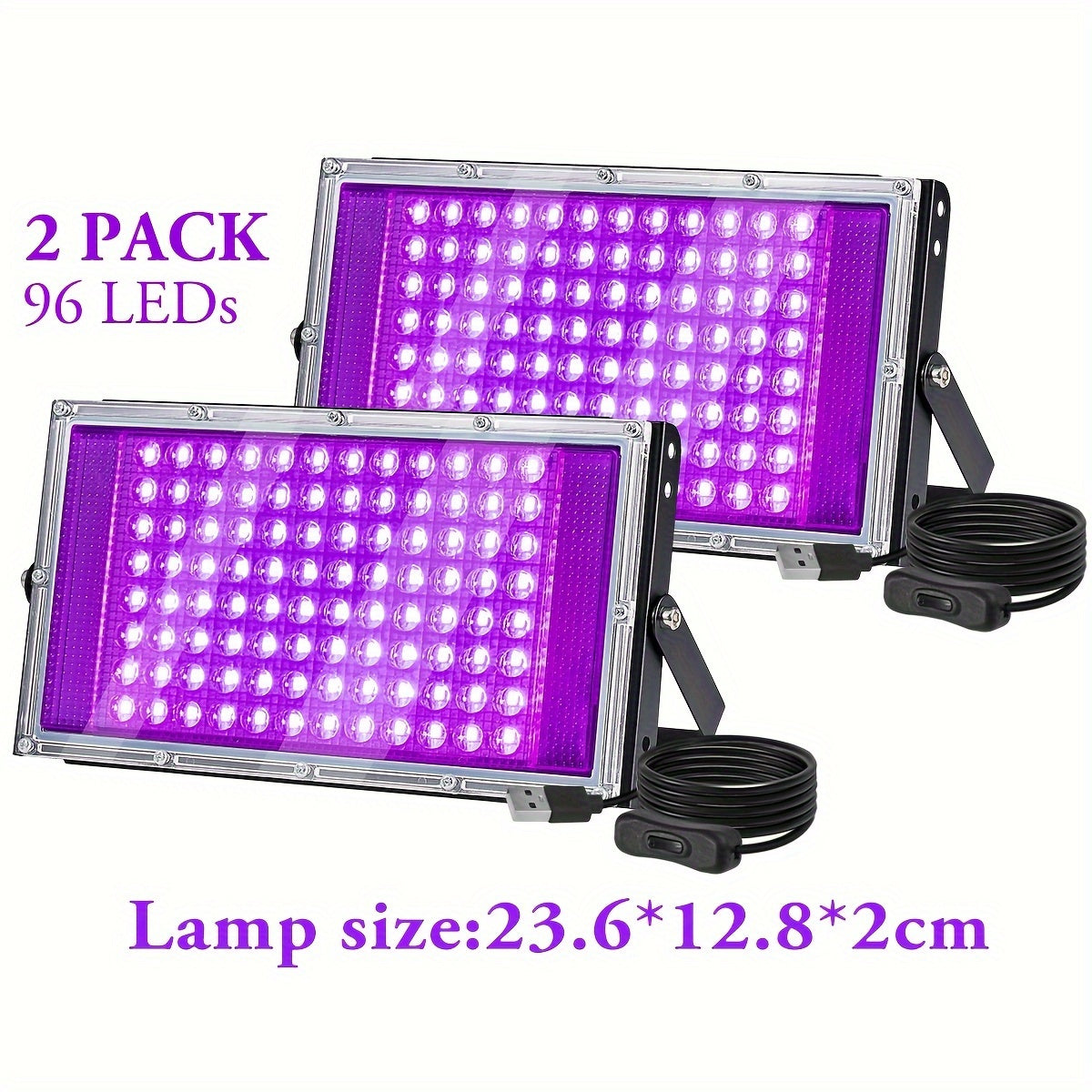 UV Black Light Pack 50/96/144 LEDs USB Powered for Party Halloween Fluorescent Posters