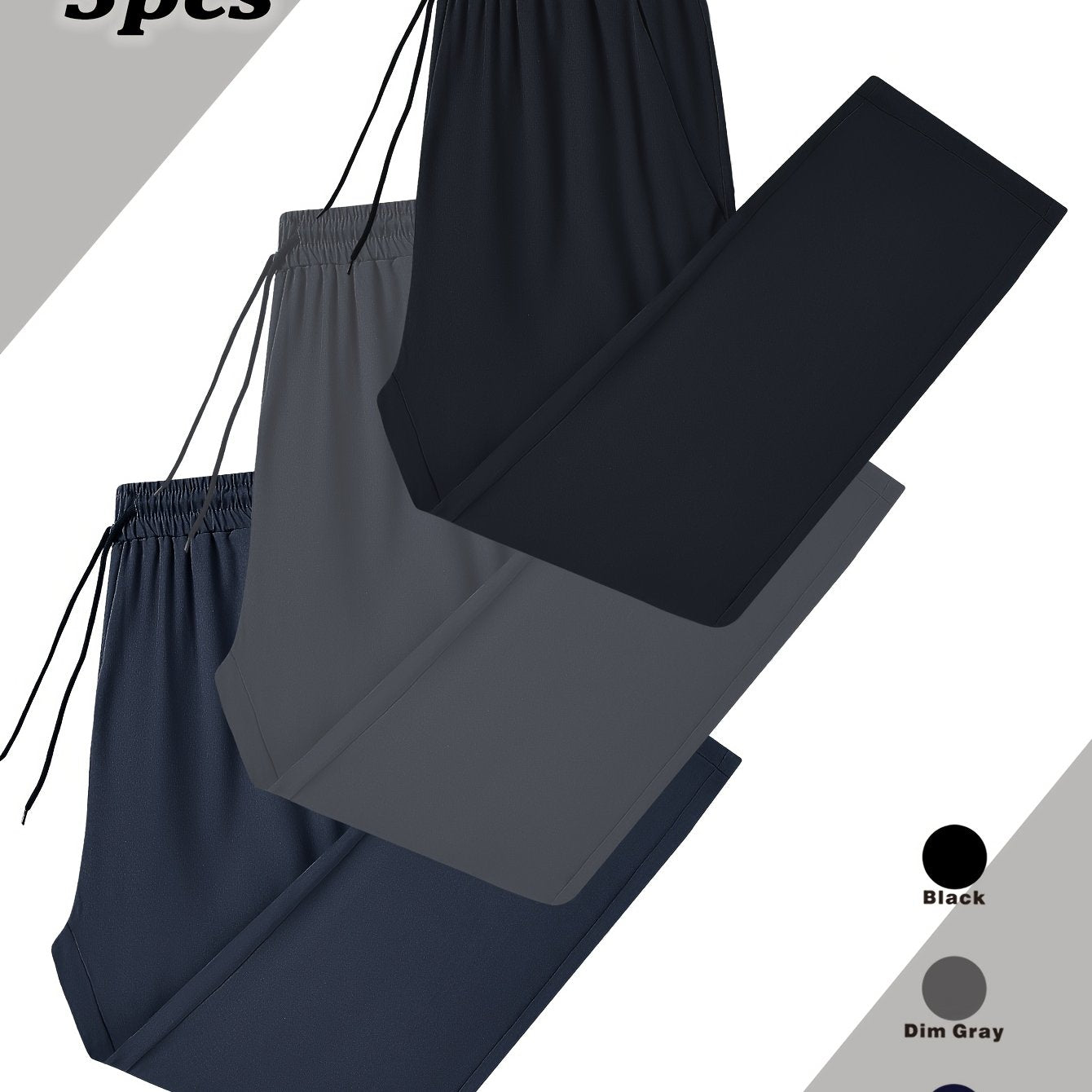 Men's Polyester Pants Regular Fit All-Season Solid Color Sports Casual