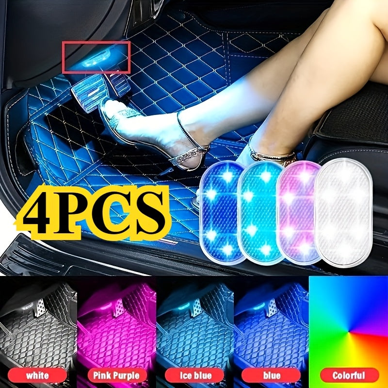 Universal Fit USB Rechargeable LED Car Floor Light for Vehicles and Trucks