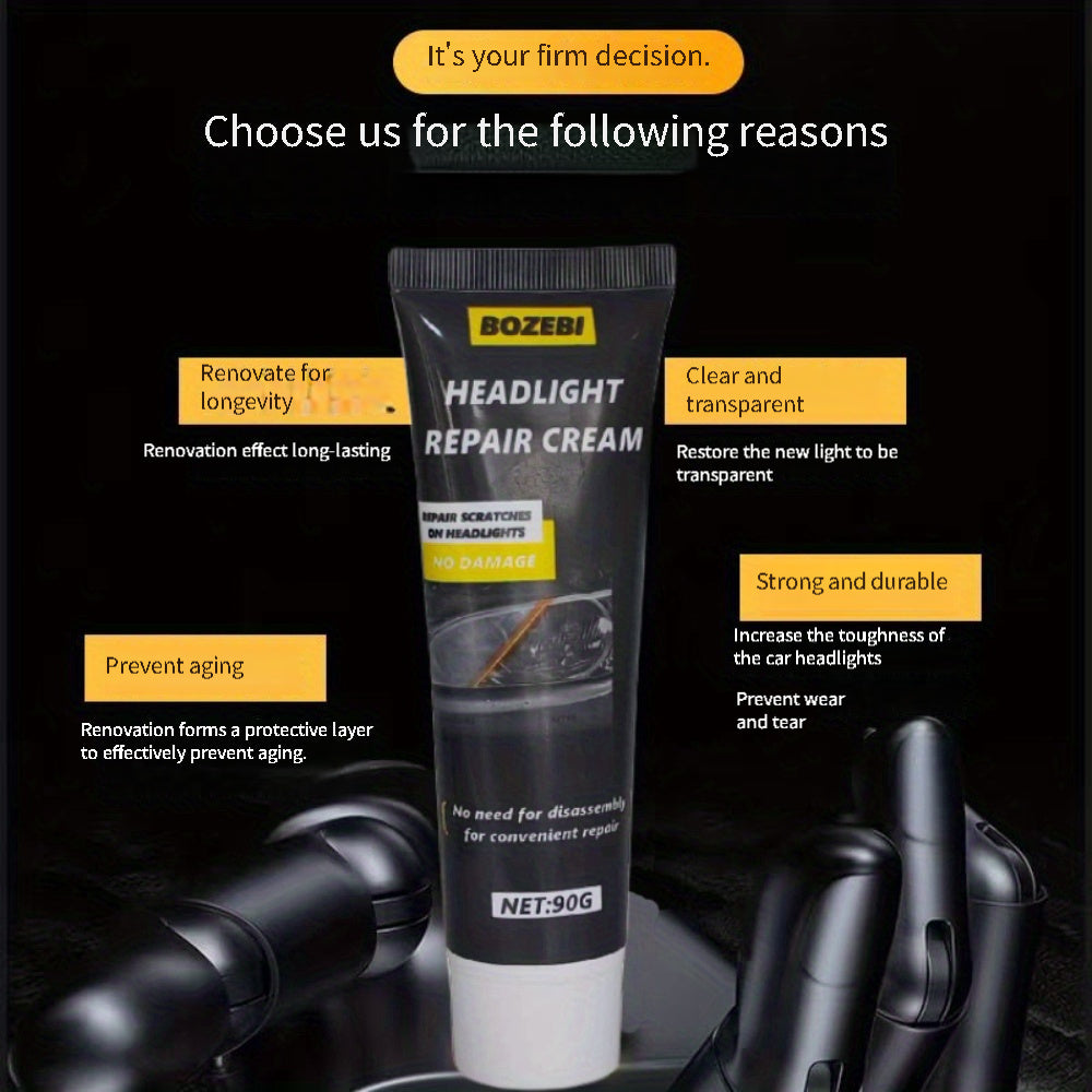 Набор для ремонта фар от царапин, окисления и пожелтения, 3,17 унций, легкое нанесение