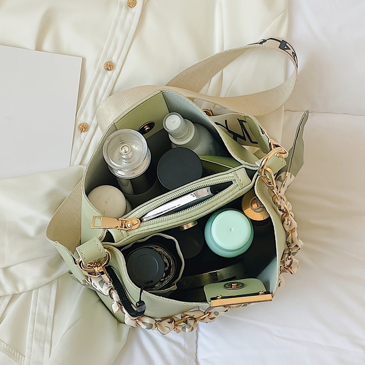 Women's Bucket Bag Crossbody Shoulder Bag Solid PU Casual Everyday