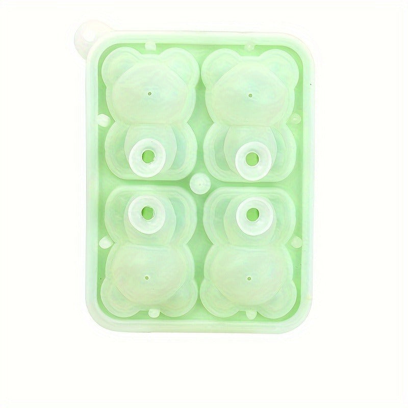 Yozgi Silikon Muz Kublari Formasi 4-chiqishlik Teddy Bear Muz Kublari, Oson chiqarish