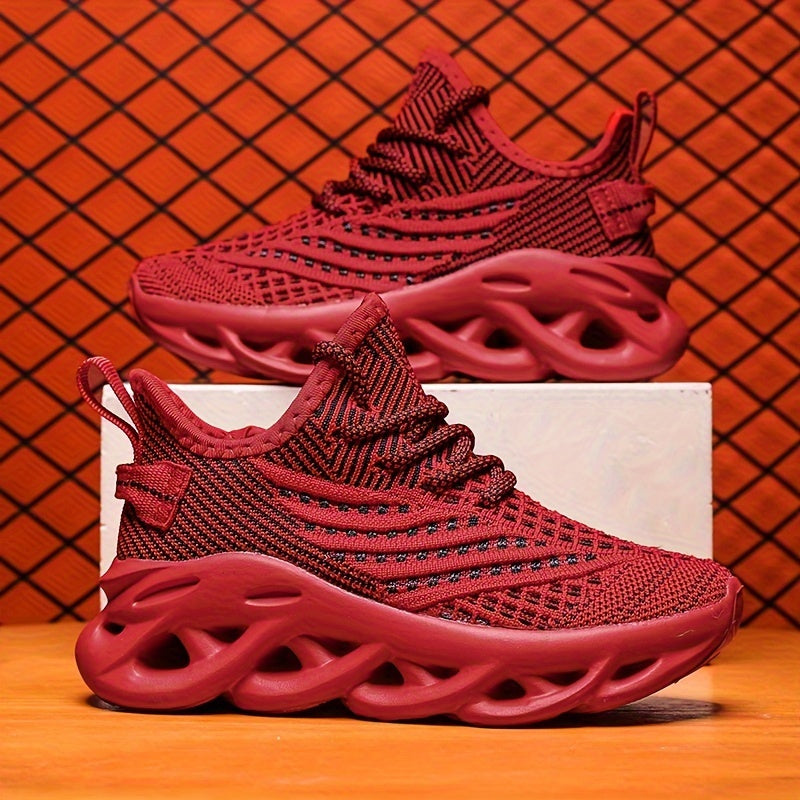 Kids Breathable Knit Sneakers for Tennis and Running All Season Lightweight EVA Sole